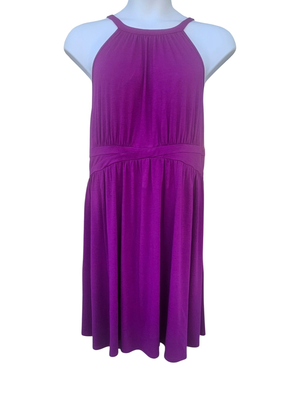 Torrid 3X Magenta Purple Jersey Knit High Neck Midi Skater Dress NWT - Picture 2 of 13